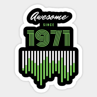 Awesome Since 1971, 50 years old, 50th Birthday Gift Sticker